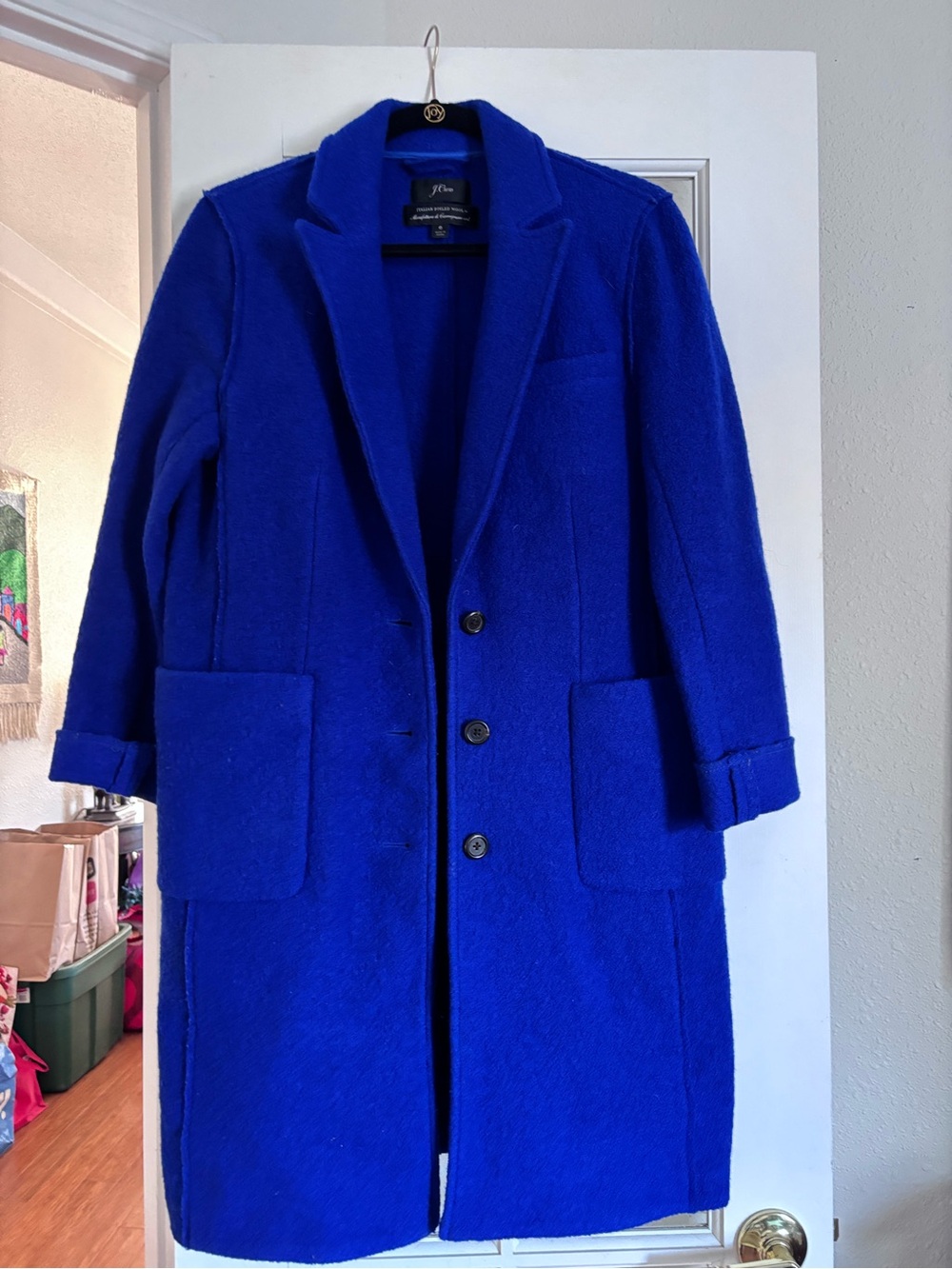 J. Crew Women's Vibrant Cobalt Blue Pea Coat